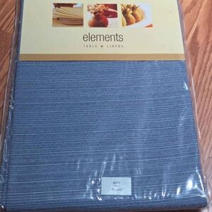 Elements Blue Table Linens, Round, 70 Inches,  NEW